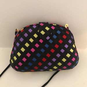 CLEARANCE black diamond pattern delill mini purse
